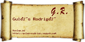 Gulás Rodrigó névjegykártya